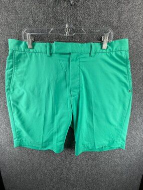 RLX Shorts Blue Green Vibrant Size 36 Ralph Lauren Golf Polyester Pockets Casual